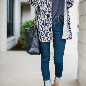 Peach Love California Leopard Cardigan Coverup
